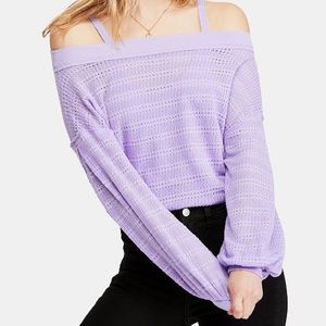 Free people cold shoulder knit top
